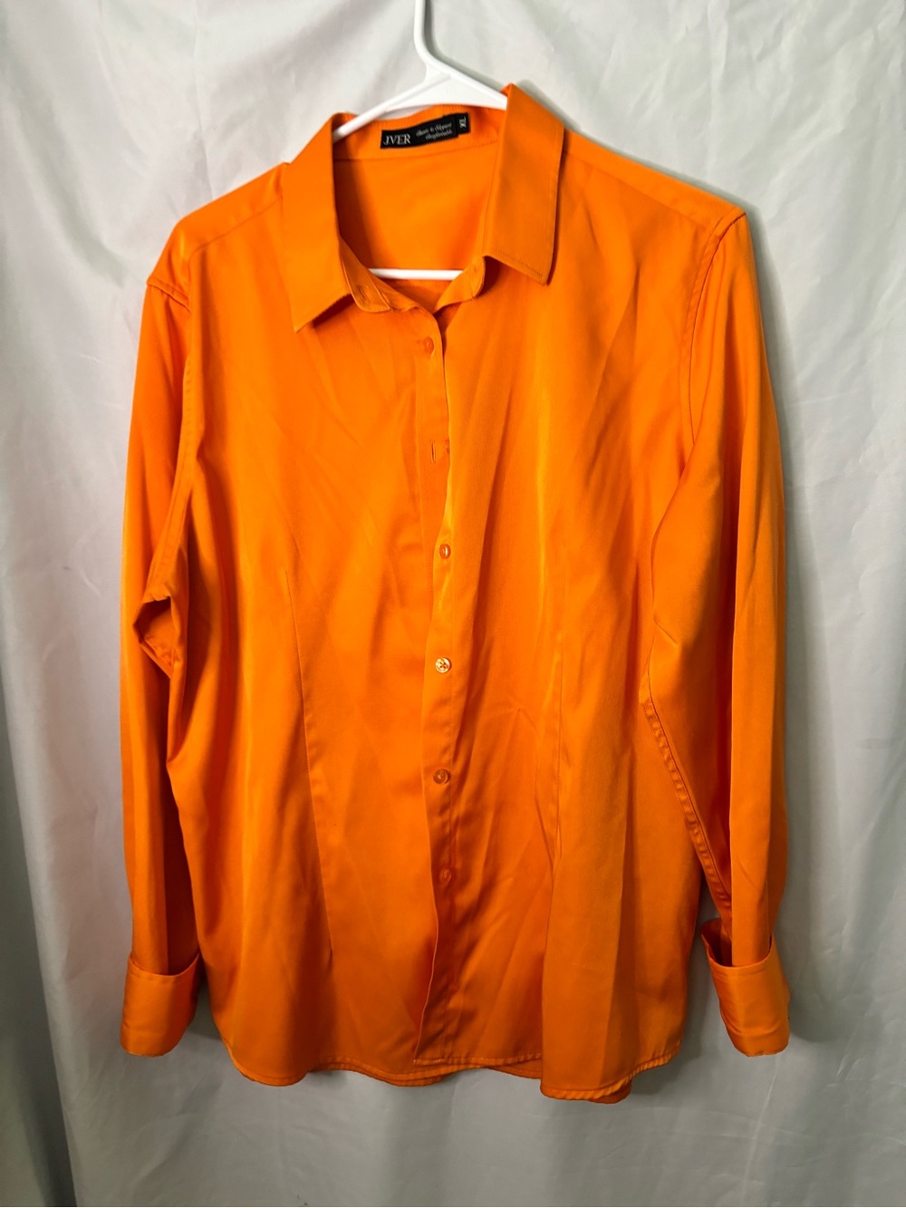 Women's Orange Button-Down Shirt